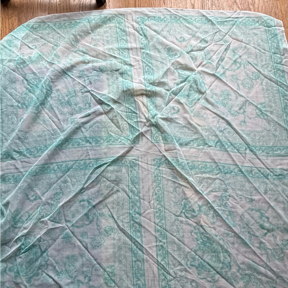 Mint Green Patterned square Scarf - Picture 7 of 12